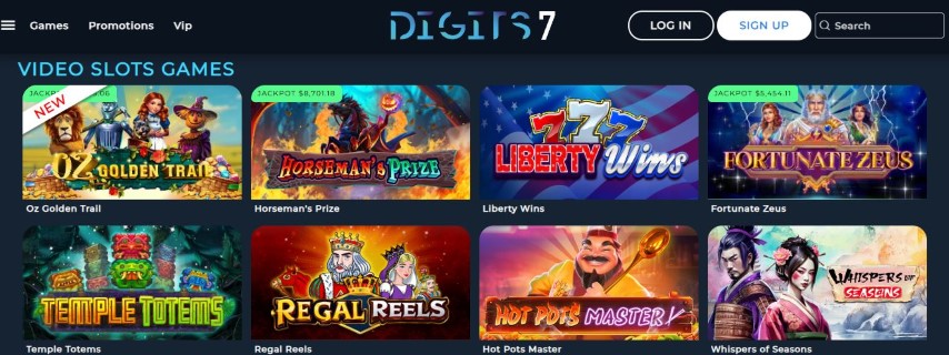 Juega video slots con jackpots progresivos en Digits7